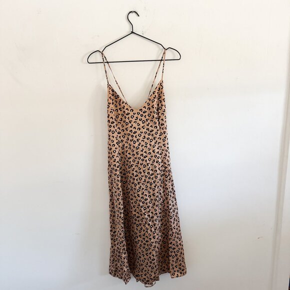 Sezane Marguarita Leopard Midi Slip Dress EU 38 / US 8 - Picture 2 of 8